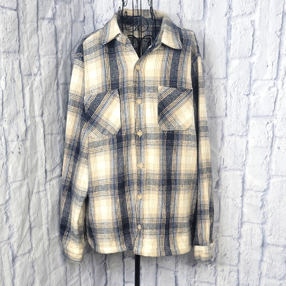Brooklyn Cloth Blue and Tan Casual Button‎ Down Shirt